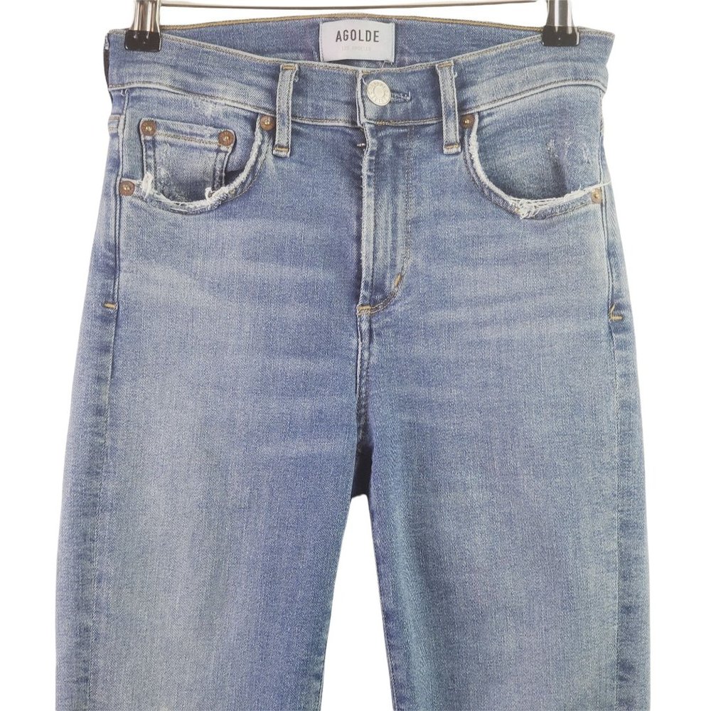 AGOLDE Sophie Raw Hem Ankle SKinny Destressed Jean Sz 25 - Picture 4 of 12